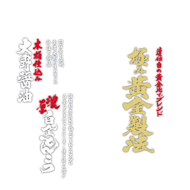 麺屋逹独自の黄金比で合わせたスープ